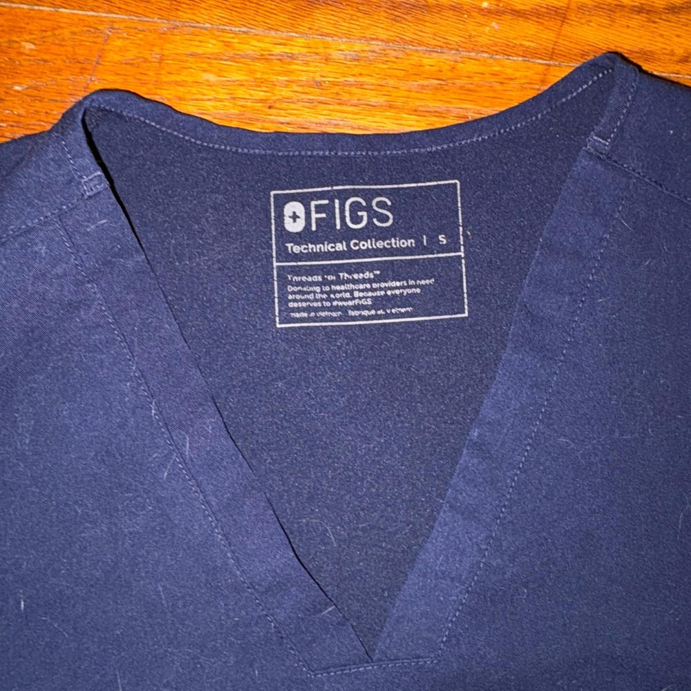 Figs Deep Blue Technical Scrub Top